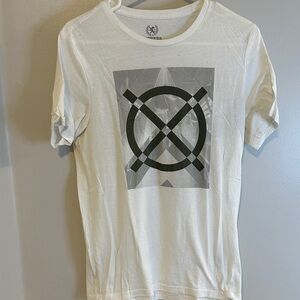 Express White Tee with Geometric Graphic